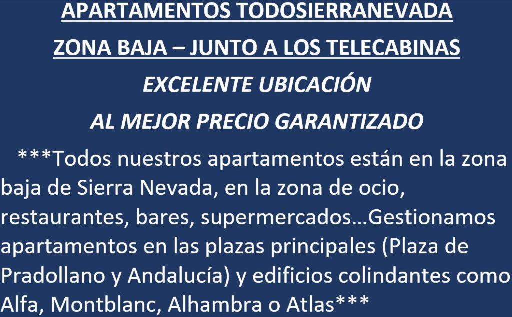 Todosierranevada Zona Baja - Edificio Alhambra - Junto A Los Telecabinas Sierra Nevada Exteriér fotografie